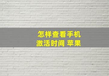 怎样查看手机激活时间 苹果